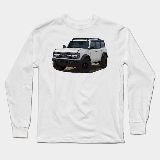 2021 Ford Bronco 4 Door Oxford White Long Sleeve T-Shirt by Woreth